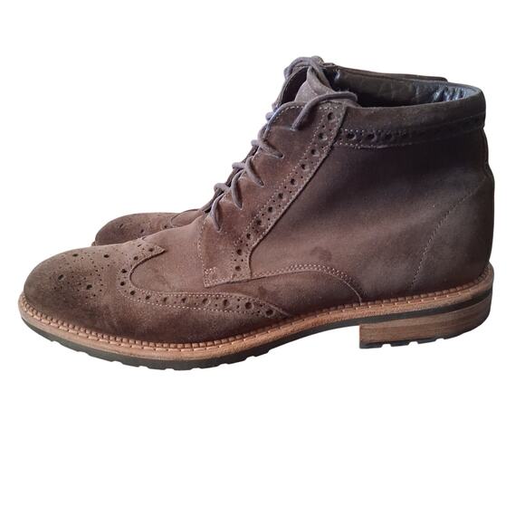 Mens Ecco Vitrus sz 10 ankle boots dark brown suede